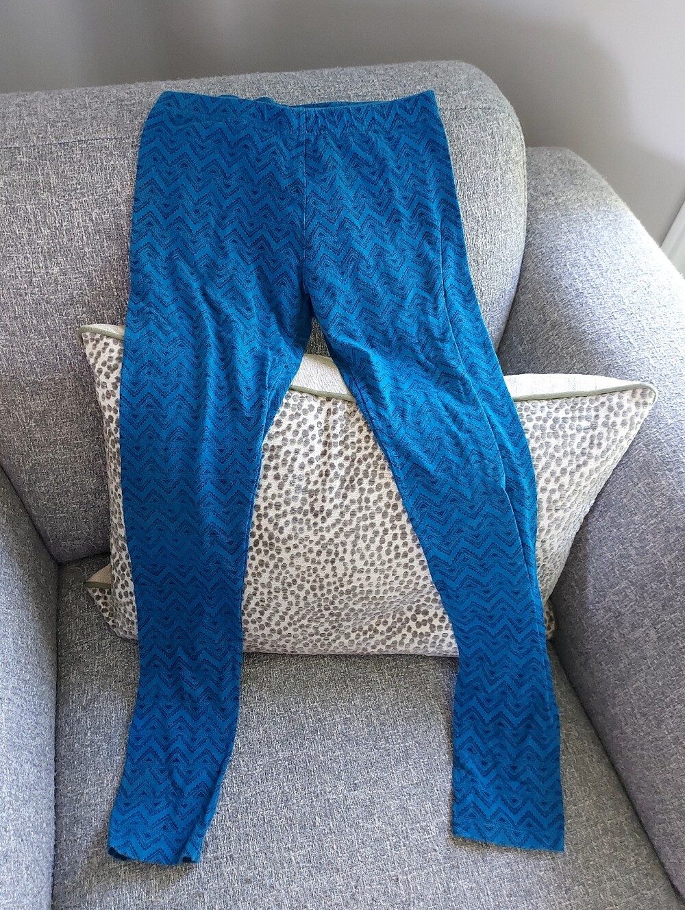 Girls Blue Patterned Legging